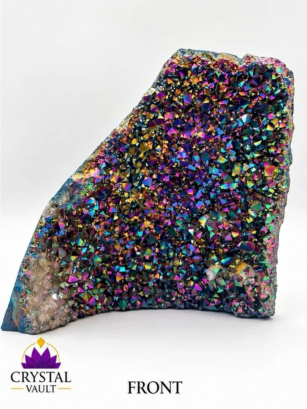 XL Titanium Aura Quartz Druzy Cluster 4.5” Rainbow Crystal 2.5 lb